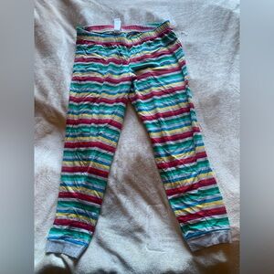 Disney Lounge Pants Striped Elastic Waist Colorful/Rainbow